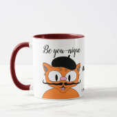 Mug Sois toi-même personnalisé Cartoon Mustache Cat (Gauche)