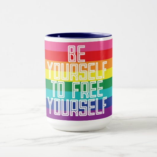 MUG SOIS TOI-MÊME POUR TE LIBÉRER ARC-EN-CIEL (Centre)