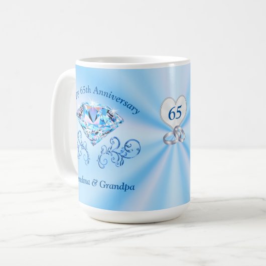 Mug soixante-cinquième Cadeaux d'anniversaire de (Devant gauche)