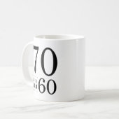 Mug soixante-dixième Le noir 70 d'anniversaire est les (Devant gauche)
