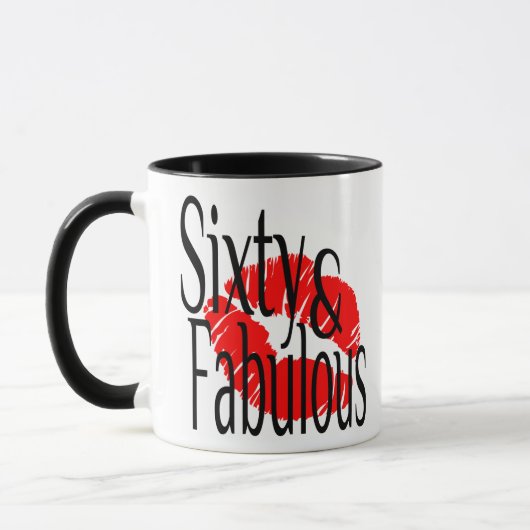 Mug Soixante et fabuleux avec Hot Red Lips (Gauche)