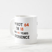 Mug soixante-quatrième conceptions d'anniversaire (Devant gauche)
