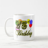 Mug Soixante-quinzième célébration heureuse (Gauche)