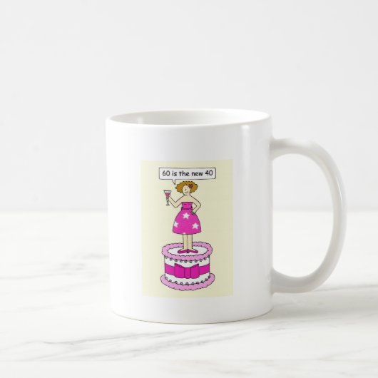 Mug soixantième L'humour d'anniversaire pour elle, 60 (Droite)