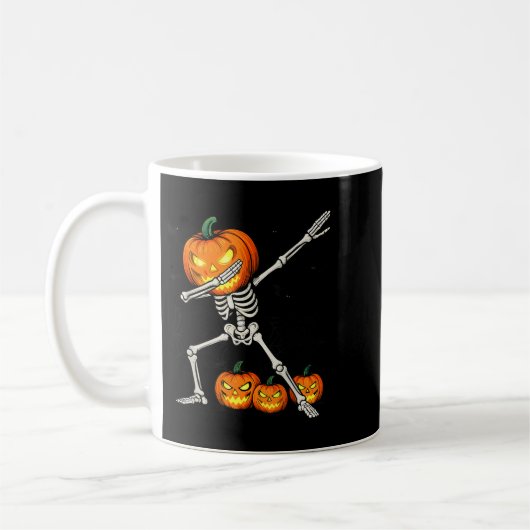 Mug Soky Dabbing Pumpkin Head Skeleton Halloween Skele (Gauche)