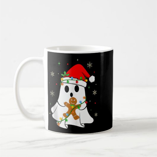 Mug Soky Ghost Christmas Lights Santa Hat Funny Boo Gh (Gauche)