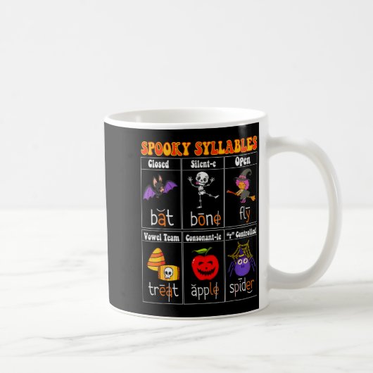Mug Soky Syllables Teacher Funny Halloween Educational (Droite)