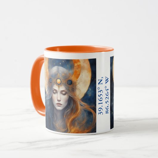 Mug Solar Eclipse 2024 Personnaliser avec nom ou empla (Devant gauche)