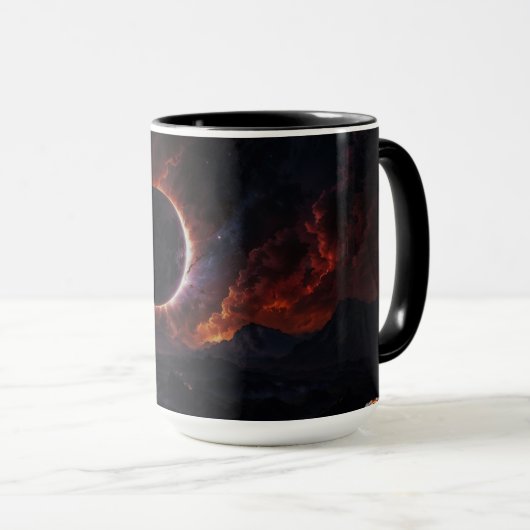 Mug Solar Eclipse Chef-d'oeuvre cosmique Xzendor7 Art (Devant droit)