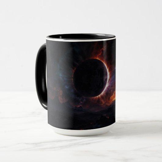 Mug Solar Eclipse Chef-d'oeuvre cosmique Xzendor7 Art (Devant gauche)