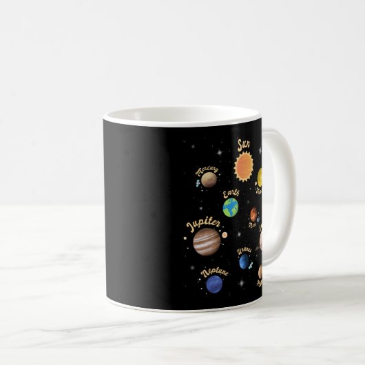 Mug Solar System Planets Kids Knowledge Outer Space T- (Devant droit)
