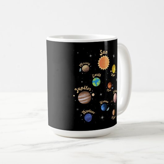 Mug Solar System Planets Kids Knowledge Outer Space T- (Devant droit)