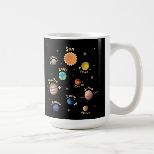 Mug Solar System Planets Kids Knowledge Outer Space T- (Droite)