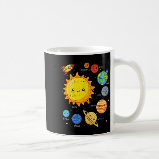 Mug Solar System Sun Planets Rocket Space Galaxy Kids  (Droite)