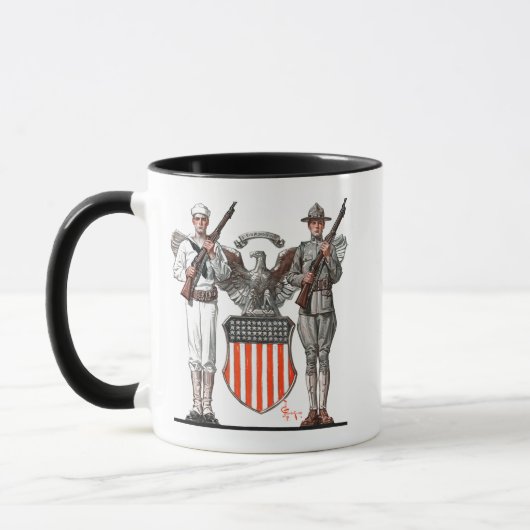 Mug Soldat, marin et bouclier des États-Unis (Gauche)