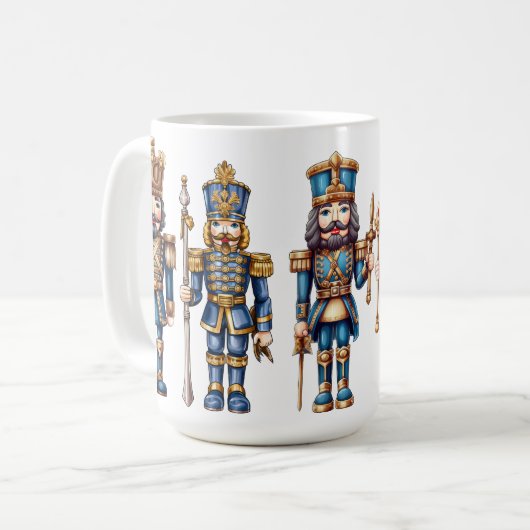 MUG SOLDATS NUTCRACKER DE NOËL BLEUS ET OR (Devant gauche)