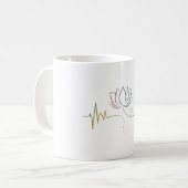 Mug Solde de vie : Lotus & Heartbeat (Devant gauche)