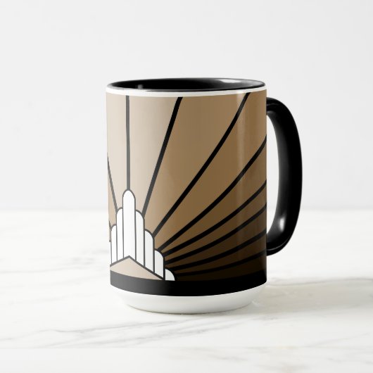 Mug Soleil Art déco bronzé (Devant droit)