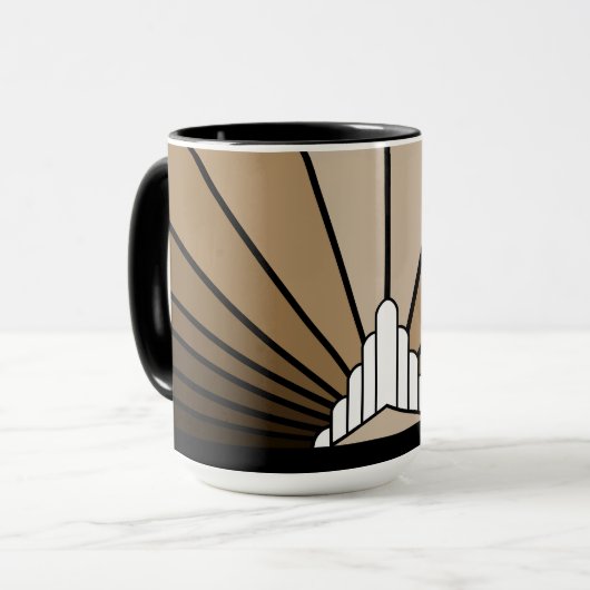 Mug Soleil Art déco bronzé (Devant gauche)