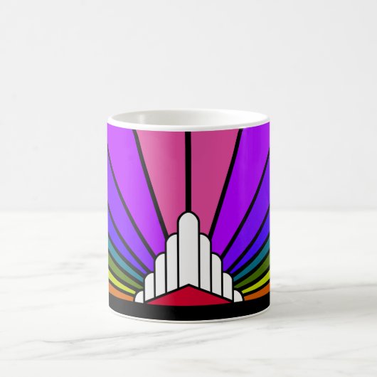 Mug Soleil Art déco en arc-en-ciel (Centre)