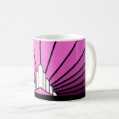 Mug Soleil Art déco rose (Devant droit)