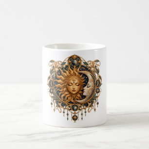 Mug Soleil céleste et symbole mystique Art Nouveau de