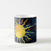 Mug Soleil céleste moderne, étoiles et nuages bleus (Centre)