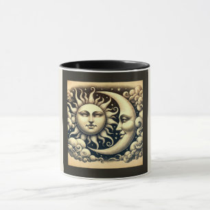 Mug Soleil céleste vintage et lune