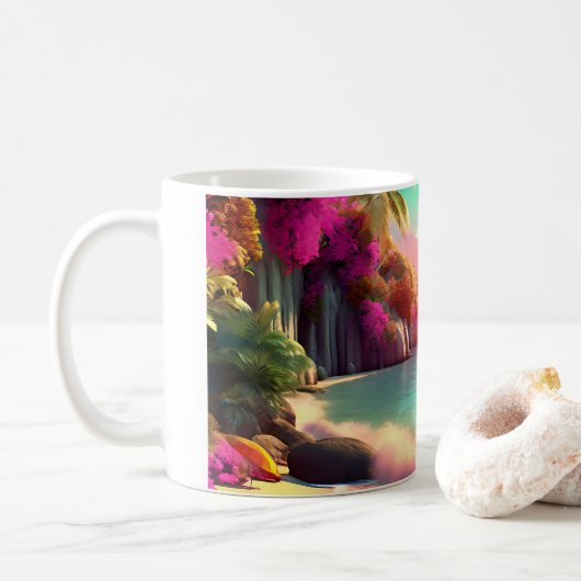 Mug Soleil de la plage tropicale (Avec donut)