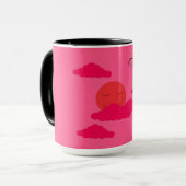 Mug Soleil de réglage orange dans le ciel rouge (Devant gauche)