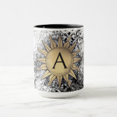 Mug Soleil doré et initial (Centre)