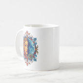 Mug Soleil et Lune Psychedéliques Art Floral Boho (Devant gauche)