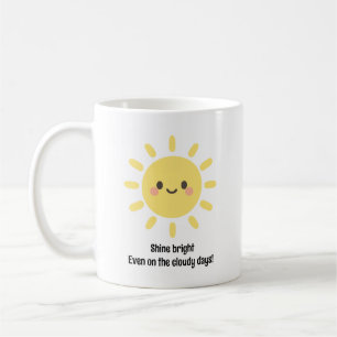 Mug Soleil Jaune Bonheur avec un Visage Sourire