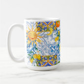 Mug soleil méditerranéen, fleurs, citron, moitié lune, (Gauche)