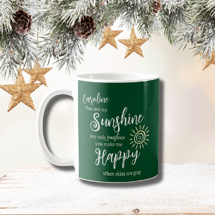 Mug Soleil Personnalisé Vous Me Rendre Heureux Vert