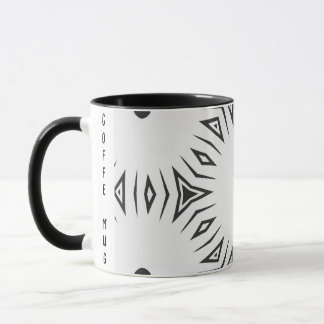 Mug Soleil pointé noir et blanc Personnalisé Abstrait