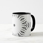 Mug Soleil pointé noir et blanc Personnalisé Abstrait (Devant droit)