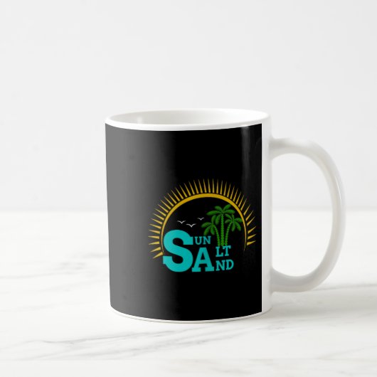 Mug Soleil Sel Sable Drôle Plage Palmier Été (Droite)