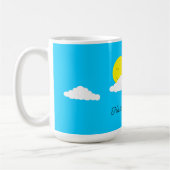 Mug Soleil souriant avec nuages : Turquoise (Gauche)