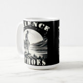 Mug Solitude éternelle : Un squelette qui traverse (Devant gauche)
