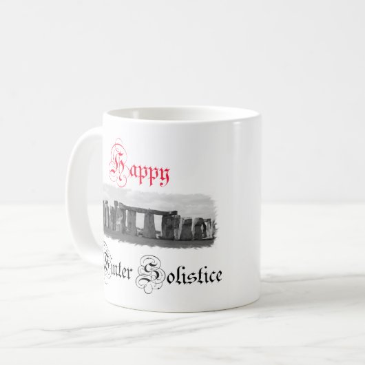 Mug Solstice d'hiver heureux Stonehenge (Devant gauche)