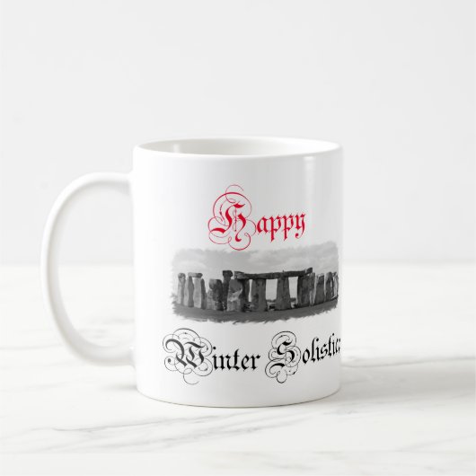Mug Solstice d'hiver heureux Stonehenge (Gauche)