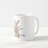 Mug Some Bunny vous aime floral (Devant droit)