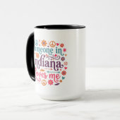 Mug Someone in Indiana Loves Me Boho Hippie Design (Devant gauche)