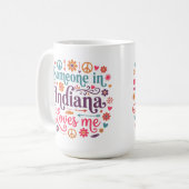Mug Someone in Indiana Loves Me Boho Hippie Design (Devant gauche)