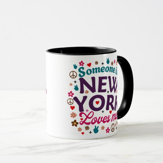 Mug Someone in New York Loves Me Retro Funny Design (Devant droit)