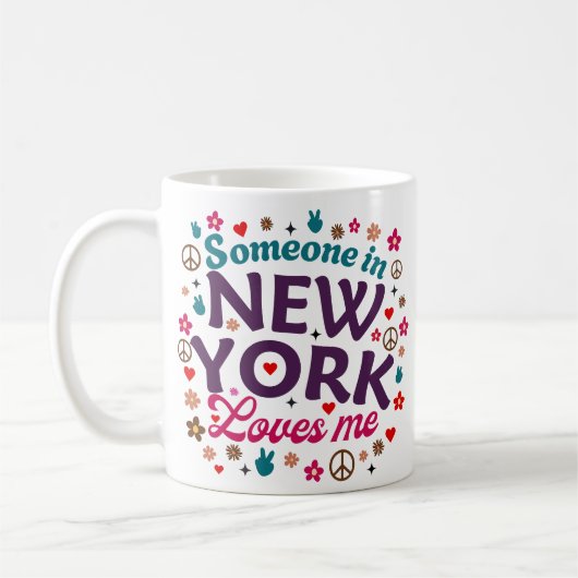 Mug Someone in New York Loves Me Retro Funny Design (Gauche)