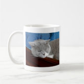 Mug sommeil gris et blanc de chat (Gauche)