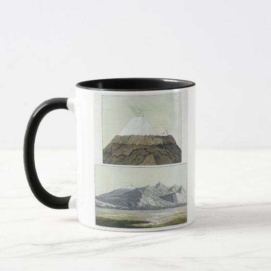 Mug Sommet du Cotopaxi (dessus), et l'éruption de Coto (Gauche)