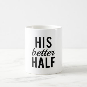 Mug Son art de mot de tendre moitié, conception des